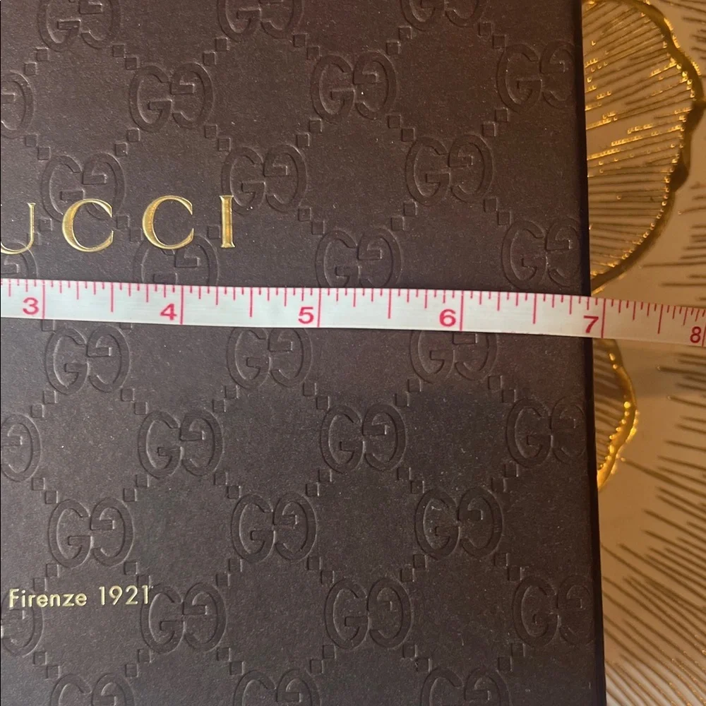 Gucci Dark Brown Belt Box with Gold Accents